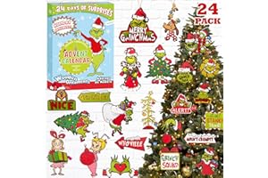 MOREDOTS Advent Calendar 2024-24 Days of Christmas Tree Ornaments - Green Christmas Wooden Countdown Decorations Gifts for Teen Kids Boys Girls Adults