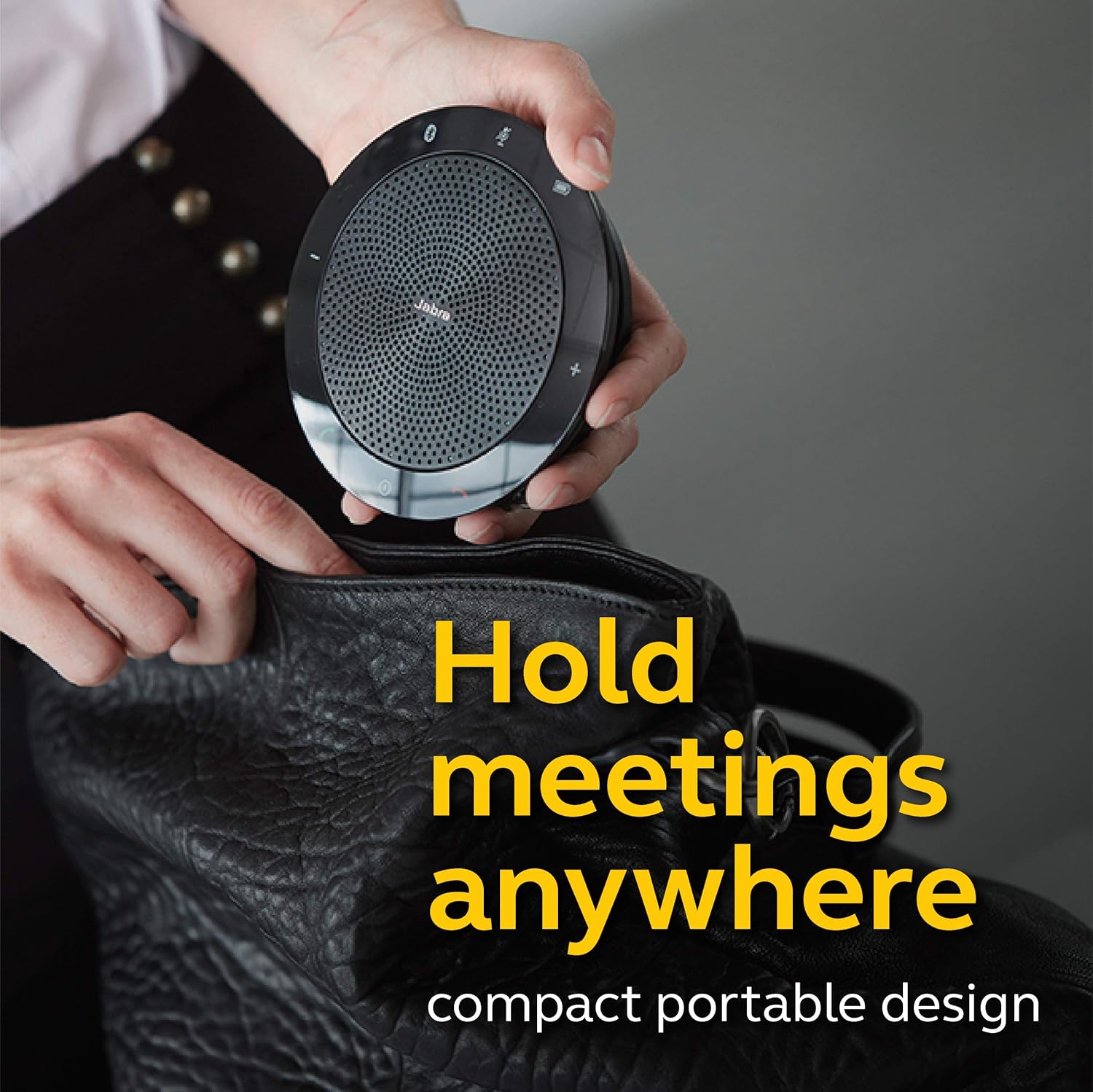 Jabra Speak 510 UC Wireless Bluetooth Speaker for Softphone and Mobile Phone – Easy Setup, Portable Speaker for Holding Meetings Anywhere with Outstanding Sound Quality