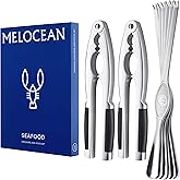 Crab Crackers and Tools Set - Premium 2 Lobster Crackers and 6 Seafood Forks Kit - Professional Crab Leg Claw Seafood Tools S