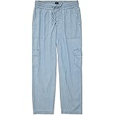 J.Crew Mercantile Women's Chambray Crop Straight-Leg Drawstring Cargo Pant