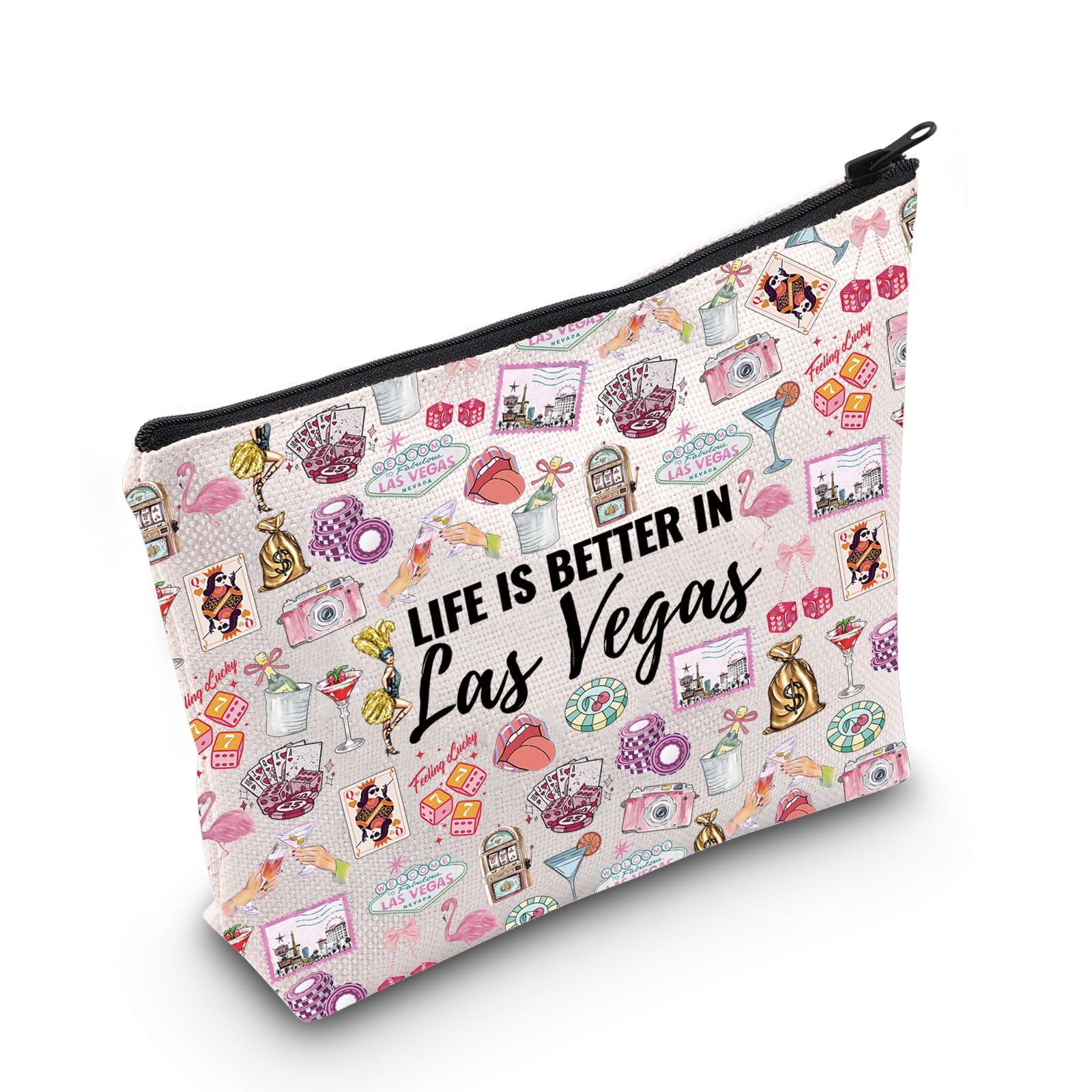Las Vegas Travel Gift Las Vegas Gift for Women Life is Better in Las Vegas Makeup Bag Las Vegas Vacation Gift (in Las Vegas Bag EU)