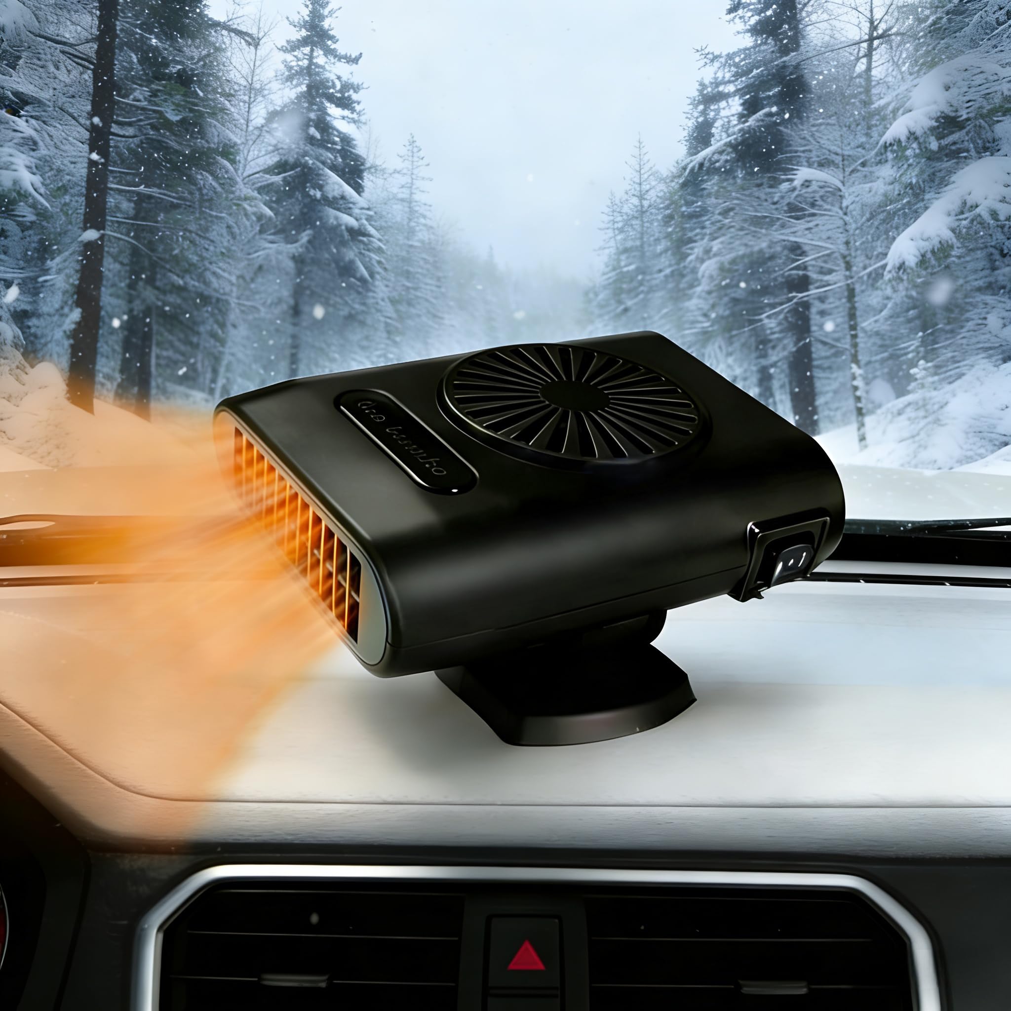 Photo 1 of 12V Car Heater,Portable Car Heater and Defroster Defrost Defogger Portable Car Heater for Vehicle 360° Rotatable Car Defroster Windshield Heater (Black Black)