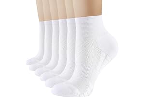SukModen Ankle Running Socks Womens, 6/12 Pairs Cushioned Athletic Sport Quarter Socks Moisture Wicking Light Compression
