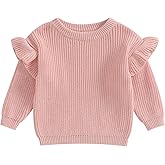 MERSARIPHY Infant Baby Girl Sweater Baby Pullover Sweater Toddler Girl Knit Sweatshirt Fall Winter Clothes