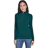 Nautica Womens 1/4 Zip Mockneck Cable Sweater
