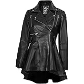 fjackets Leather Jacket Women - Real Lambskin Peplum Leather Jackets For Womens Stylish Women's Leather Jacket Outerwear