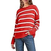 RPYHF Women's 2026 Fall Roll Neck Pullover Sweaters Trendy Long Sleeve Ribbed Knit Striped Jumper Tops Red
