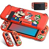 Xcitifun Protective Case Compatible with Nintendo Switch 2017 TPU Cases for Girls Boys Kids Cartoon Cute Kawaii Character Switch Shell Compatible with Nintendo Switch Controller Cover - Red Friends
