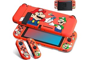 Xcitifun Protective Case Compatible with Nintendo Switch 2017 TPU Cases for Girls Boys Kids Cartoon Cute Kawaii Character Switch Shell Compatible with Nintendo Switch Controller Cover - Red Friends
