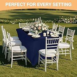 2 Pack 4 Feet Navy Spandex Tablecloth for