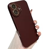 Caseative for iPhone 16 Case, Wine Red | Solid Color Full Camera Lens Protection