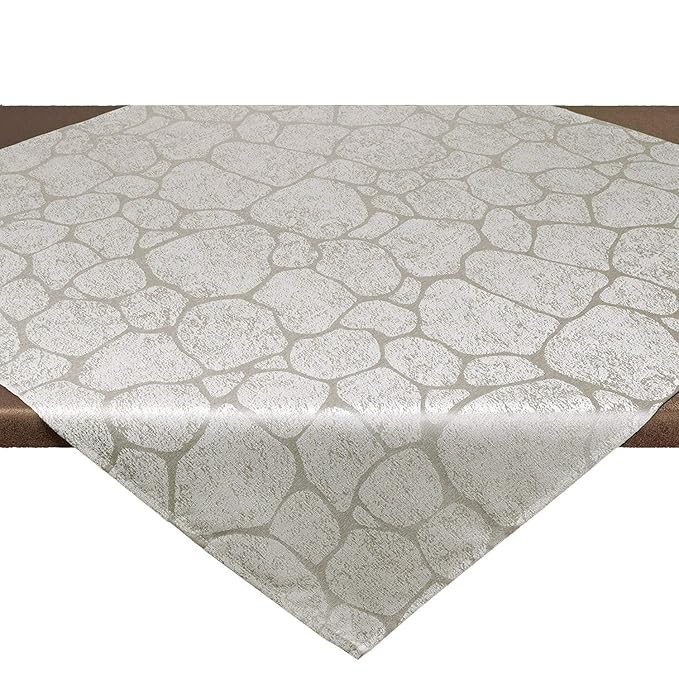 Tischdecke Mitteldecke STONE / Naturstein-Look / 85x85 cm / taupe-braun