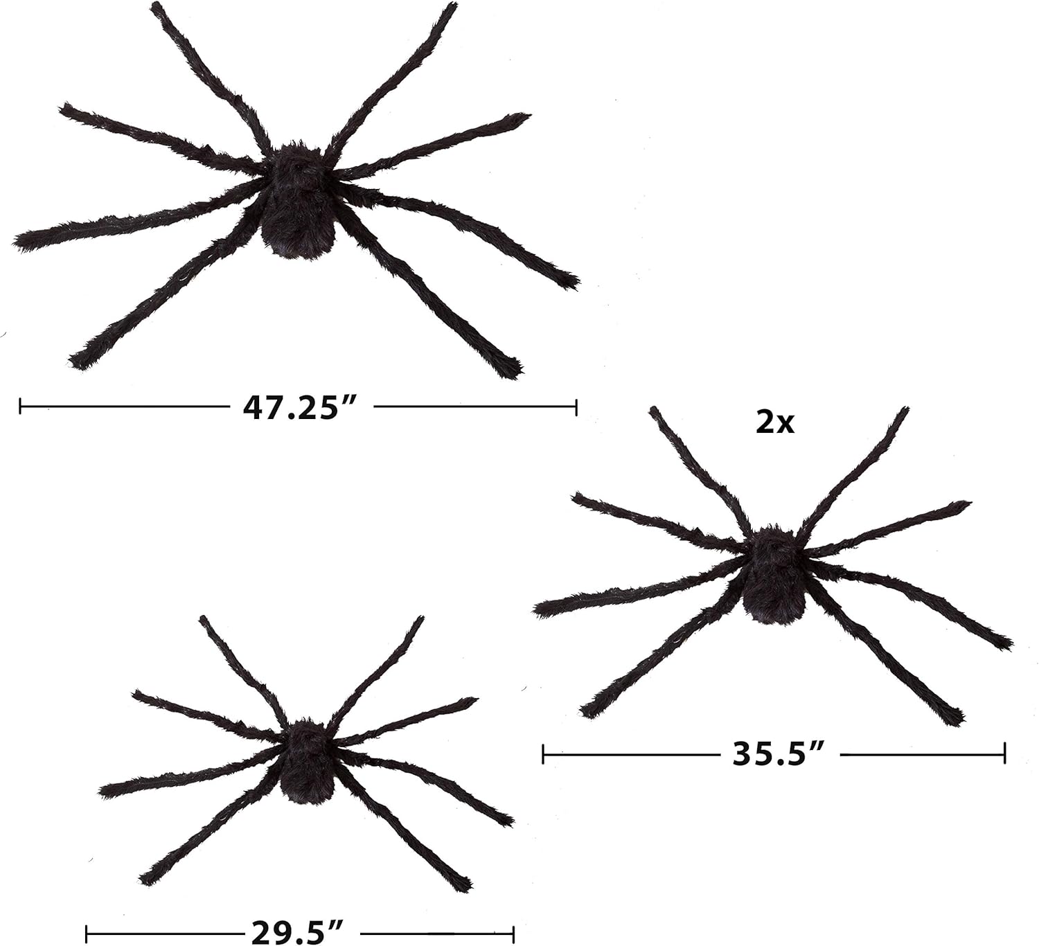 JOYIN 4 Pcks Halloween Outdoor Decorations Hairy Spider Set - Image 3