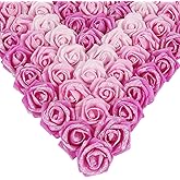 INSUNSIX Artificial Roses,200PCS Mixed Pink Foam Flowers 1.97in Artificial Roses with Glitter for Craft DIY Wedding Party Home Decoration(Mixed Pink Colors with Glitter)