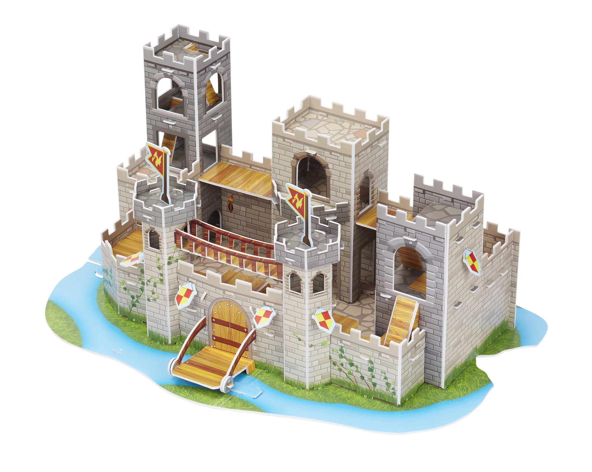Melissa Doug Medieval Castle 3D Puzzle and Play Set Dragon and