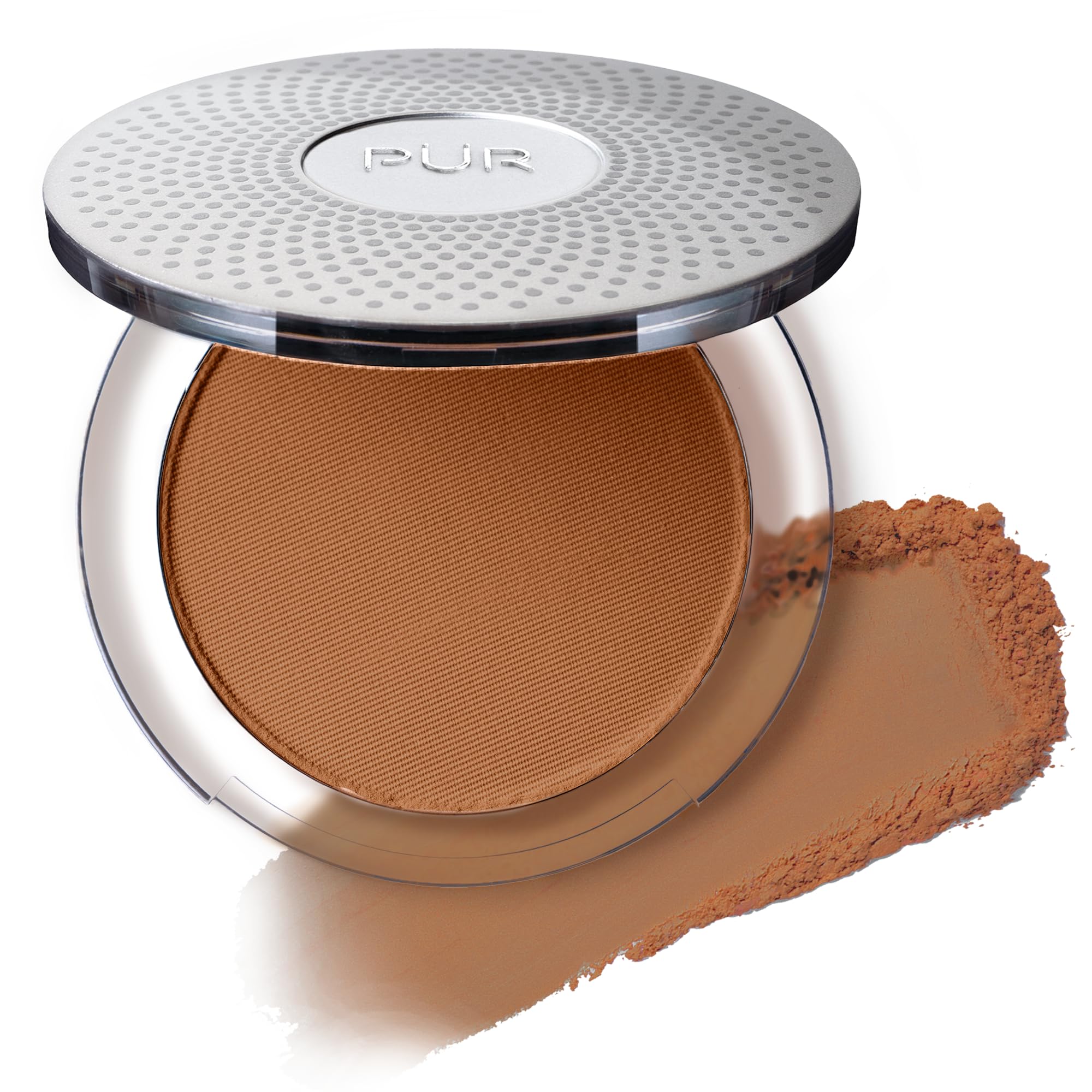 PUR Beauty 4-in-1 Pressed Mineral Makeup Powder Foundation with SPF 15 – Concealer & Finishing Compact Pressed Powder for Face – Buildable Medium to Full Coverage Foundation Powder (Deeper)