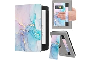 VORI Stand Case for 7"/6.8" Kindle Paperwhite (12th/11th Generation-2024/2021) and Kindle Colorsoft Signature Edition, PU Leather Case Smart Protective Cover with Auto-Wake/Sleep, Dreamy Marble Moire