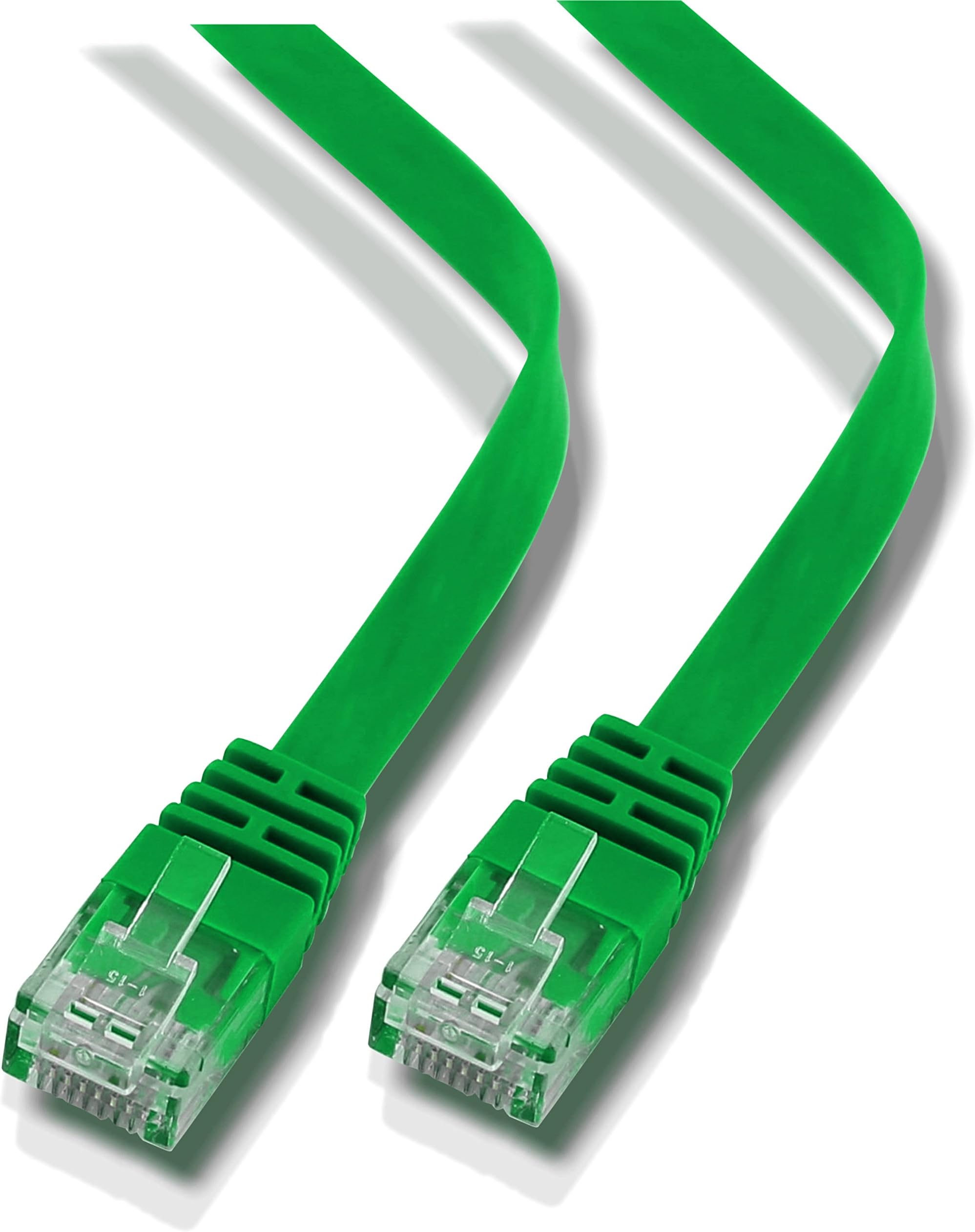 rhinocables Ethernet Flat CAT6 Cable LAN Patch Network Gigabit Thin Internet RJ45 Category 6 Broadband Router Lead Compatible with CAT5 CAT5e for Gaming, Office, Home, PC, Smart TV (5m, Green)