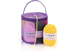 Coopay Small Yarn Bag Knitting Bags Yarn Storage Organizer Crochet Tote Mini Yarns Drum Case for Store Crochet Hooks Set, Knitting Needles, Yarn Ball, Knitting and Crochet Supplies
