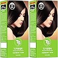 【Pack of 2】 TS Chakhan Hair Color Cream, Permanent Hair Dye for Grey Coverage, PPD free, Ammonia Free (No.5 Dark Brown)