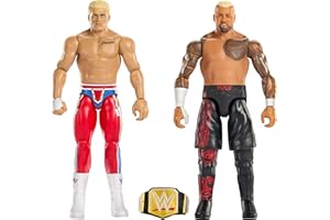 Mattel WWE Main Event Showdown Action Figures 2-Pack with Accessory, Series #24 Cody Rhodes vs Solo Sikoa Collectible Set, 6-inch
