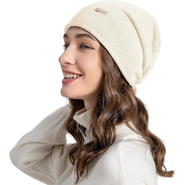 ZLYC Women's Slouchy Beanie Hat - Soft Knit Stretch Skull Cap For Winter, Hot Pink, One Size Fits Most - View #6