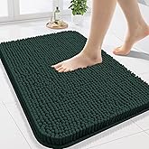 Arotive Bathroom Rugs 24x16, Extra Soft Absorbent Shaggy Chenille Bath Rugs, Machine Washable Rubber Backing Non-Slip Bath Mats for Bathroom Floor Tub and Shower Home Decor Accessories, Blackish Green