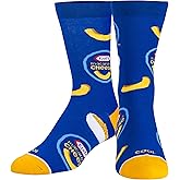 Cool Socks – Kraft Mac & Cheese – Novelty Crew Socks – Size Large – Fun Food Graphic Gift Idea for Men & Women