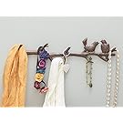Cast Iron Birds On Branch Hanger With 6 Hooks | Decorative Cast Iron Wall Hook Rack | For Coats, Hats, Keys, Towels, Clothes | 18.5x2x4.5 - With Screws And Anchors By Comfify (Rust Brown)