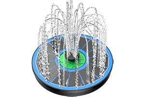 Yzert Solar Fountain Full Glass Panel No Battery, 3.5W Solar Bird Bath Fountains with 4 Fixed Rods & 7 Nozzles, Solar Fountain Pump for Bird Bath, Garden, Pond, Pool, Patio,Hummingbird