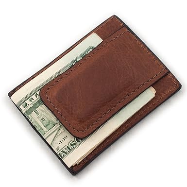 Brown Genuine Cowhide Leather Magnetic Money Clip 3 Card Wallet Usa - image unavailable image not available for color brown genuine cowhide leather magnetic money clip