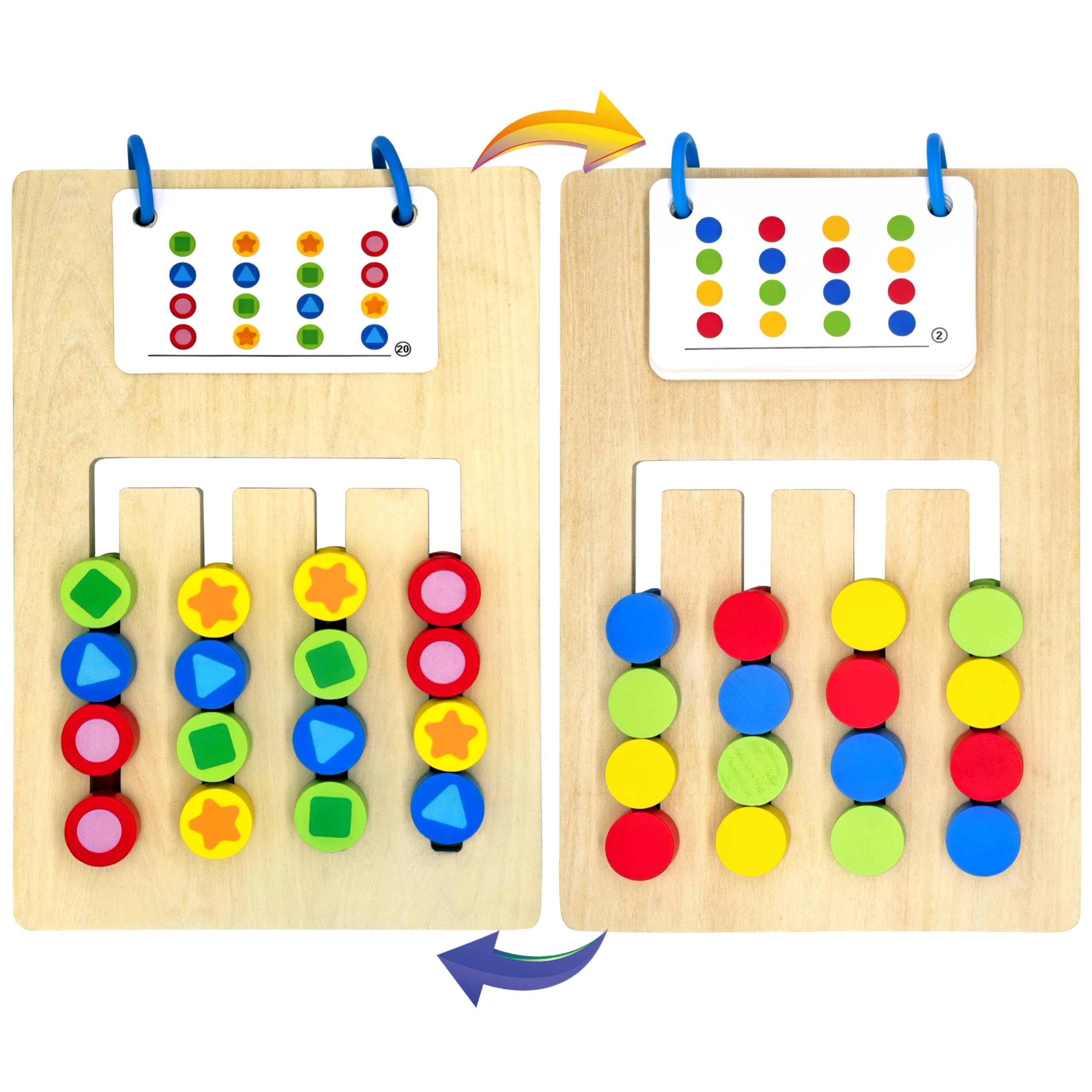 Photo 1 of Double Color Matching Games for Dementia Patients, Easy Memory Care Activities for Seniors, Handhold Alzheimers Products for Elderly, Cognitive Puzzle Blocks Maze Busy Board Crafts Gadgets Gifts