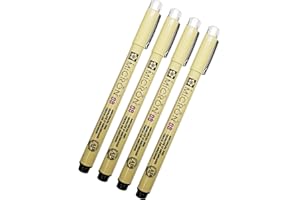 Sakura Pigma Micron 08 Black Pen 0.5mm Line Width Pack of 4 (08)
