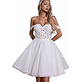 Short Wedding Dresses for Bride with Sleeves Lace Wedding Gowns Off Shoulder A Line Bridal Gowns
