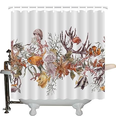 Jlbb Sea Animals Decor Shower Curtain Set By Sea Food