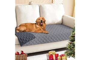 Smiry Waterproof Dog Bed Cover Pet Blanket, Soft Washable Dog Blanket for Furniture Bed Couch Sofa Reversible, Checkered (30"x70", Grey/Dark Grey)