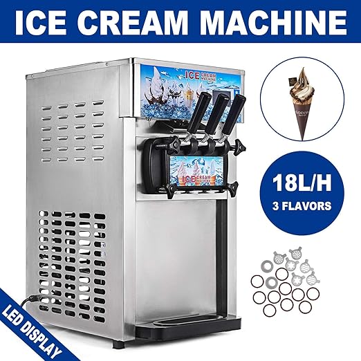 Amazon.com: Frozen - Máquina para hacer helados de sierra suave, mezcla de sabores 3 cabezales 18 L/H 4,75 gal/H: Kitchen \u0026 Dining
