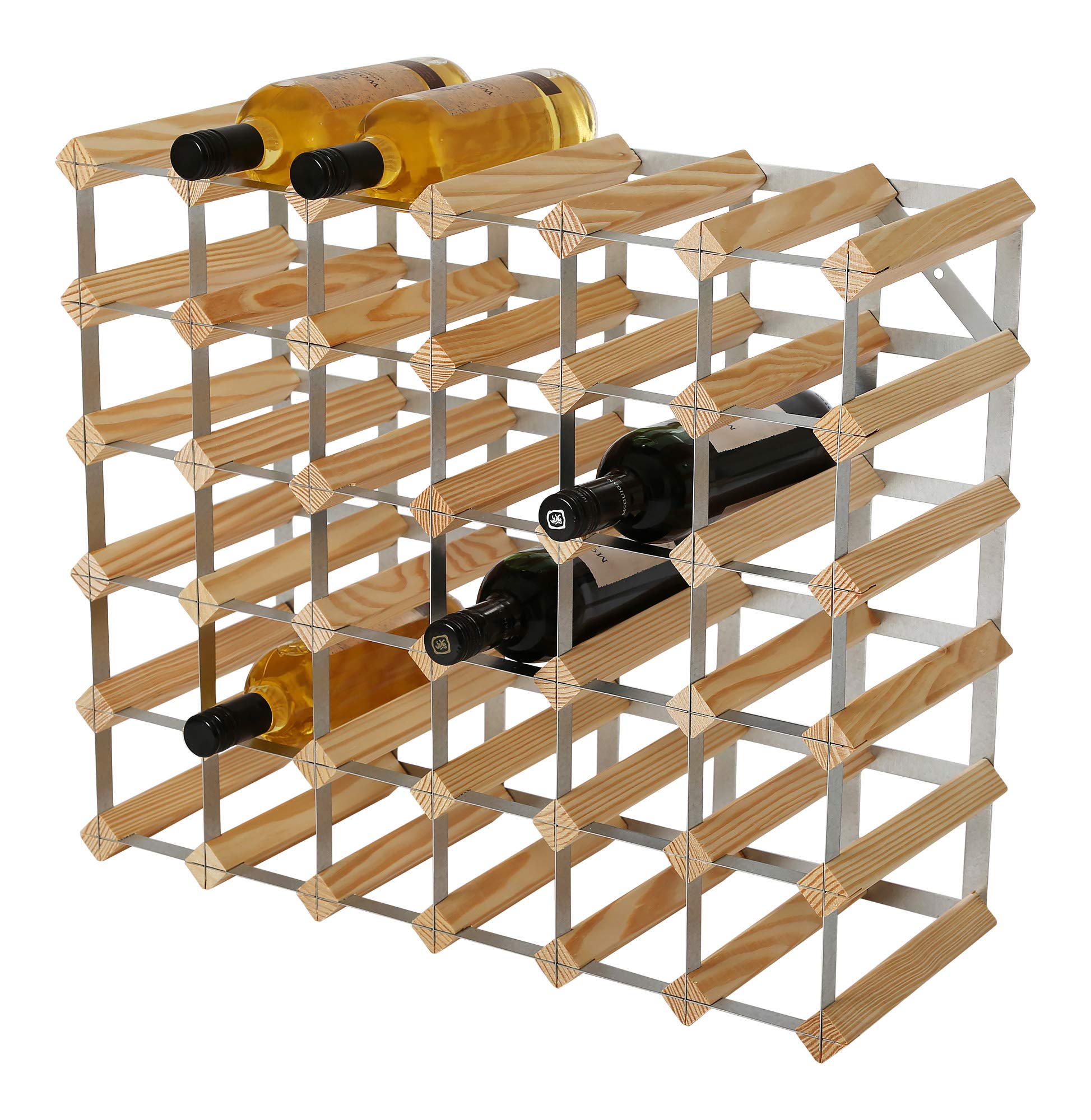 RTA 36 Bottle Traditional Wine Rack-Kit-Natural Pine (FSC), Wood, 61.9 x 52.3 x 23.3