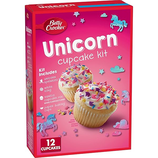 BETTY CROCKER READY TO BAKE UNICORN CUPCAKE KIT, 13.9 OZ, 12 CT