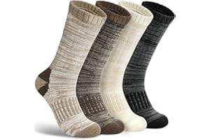 YSense Merino Wool Socks for Women Men 4 Pairs, Warm Winter Thick Cushion Hiking Boot Socks for Women Gifts