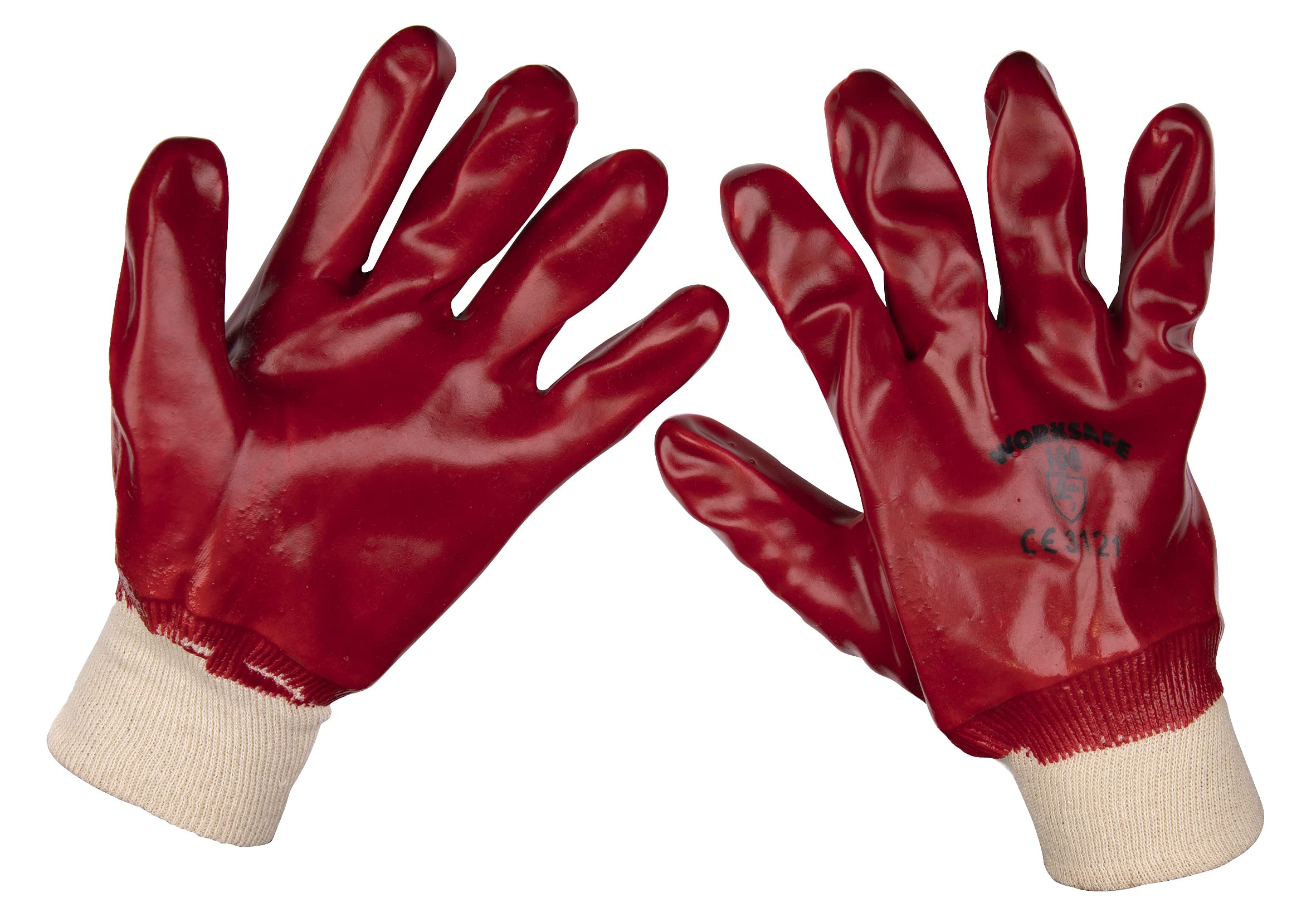 Sealey General-Purpose PVC Gloves Knitted Wrist (X-Large), Pack of 12 Pairs - 9106XL/12