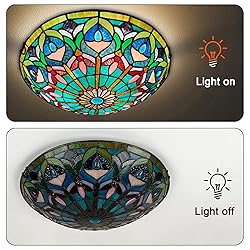 ARTZONE Tiffany Ceiling Lights, Stained Glass