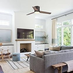 Vaczon 48 Inch Black Low Profile Ceiling Fan with