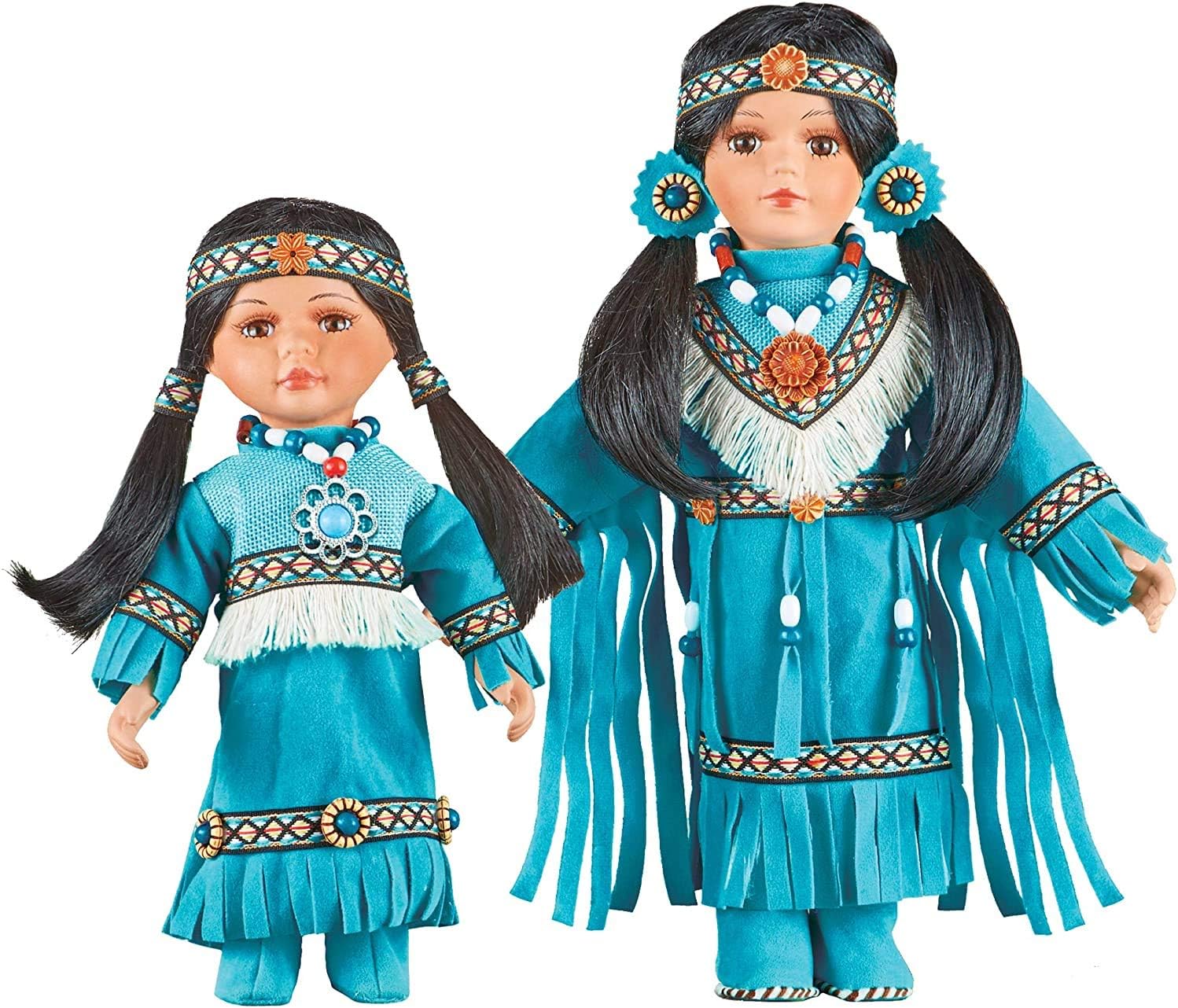 Two Native American Sister Dolls 