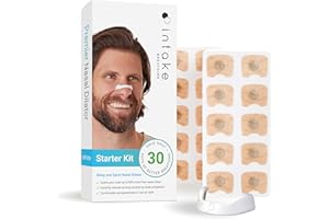Intake Breathing Nasal Strip Starter Kit (30 Count, White) - Boost Oxygen Intake, Reduce Snoring, Improve Sleep Quality - Sweat Resistant, Skin Safe Nasal Strips - Extra Strength Snoring Solution