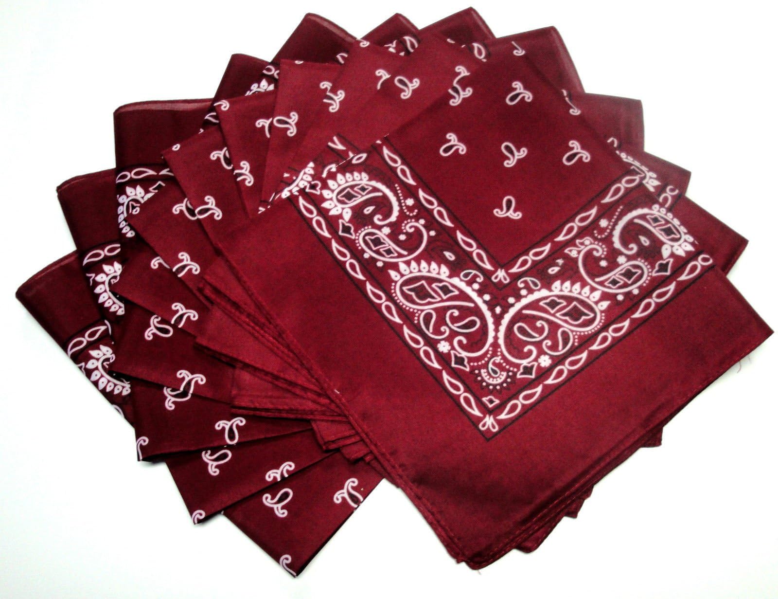 Burgundy Bandana 12 Pieces Paisley Wholesale Lot Brand New Party Favors