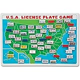 Melissa & Doug Flip to Win Travel License Plate Game - Wooden U.S. Map Game Board