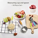 RUNZI 10 Pcs Measuring Cups and Spoons Set Stainless Nesting Stackable view 3