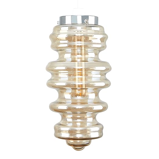 Contemporary Amber Tinted Blown Glass Ceiling Pendant Light Shade