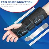 Sioven Carpal Tunnel Wrist Support Brace with 3 Straps Left Hand L/XL Black view 2